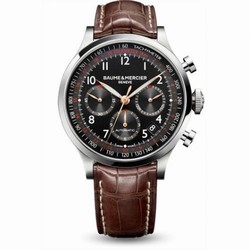 Baume & Mercier Capeland Chronograph 44 Black / Alligator 10067