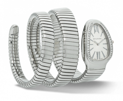 Bulgari Serpenti Tubogas Silver Diamond Double Tour 101910