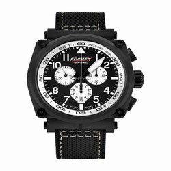 Formex Pilot Quartz Chronograph PVD / Black - White / Calf 1100.4.3014.213