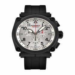 Formex Pilot Quartz Chronograph PVD / Silver / Rubber 1100.4.3044.910