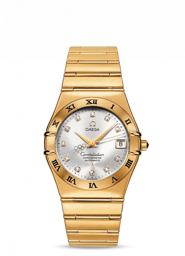 Omega Constellation Co-Axial 35.5 Yellow Gold / Silver / Olympic Beijing 2008 111.50.36.10.52.001