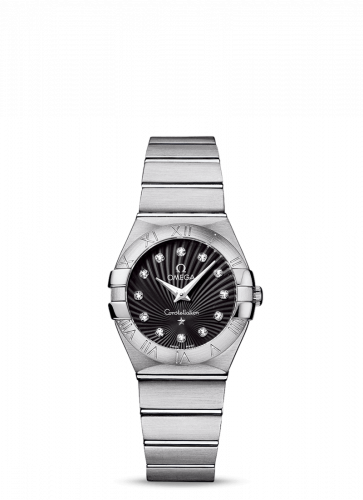 Omega Constellation Quartz 27 Brushed Stainless Steel / Black Supernova 123.10.27.60.51.001