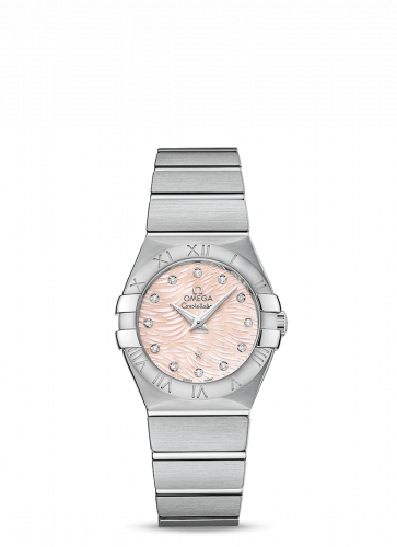 Omega Constellation Quartz 27 Brushed Stainless Steel / Pink / MOP 123.10.27.60.57.002