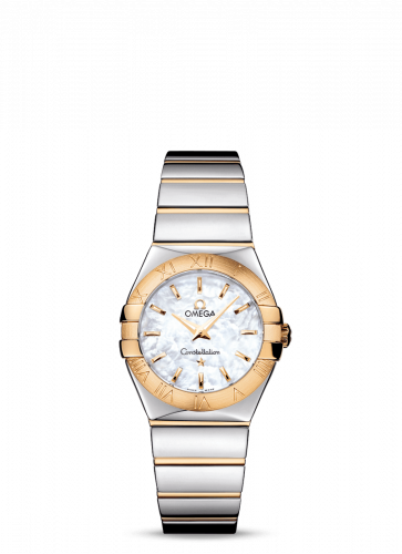 Omega Constellation Quartz 27 Polished Stainless Steel / Yellow Gold / MOP 123.20.27.60.05.004