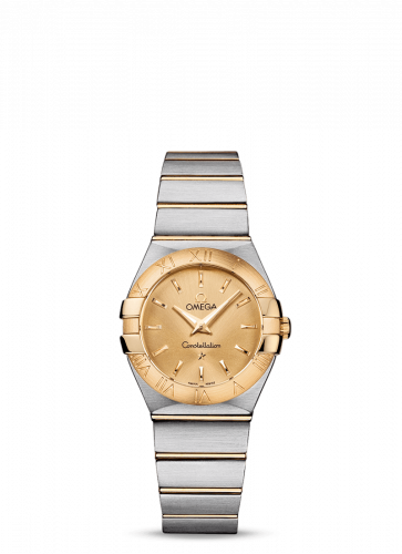 Omega Constellation Quartz 27 Brushed Stainless Steel / Yellow Gold / Champagne 123.20.27.60.08.001