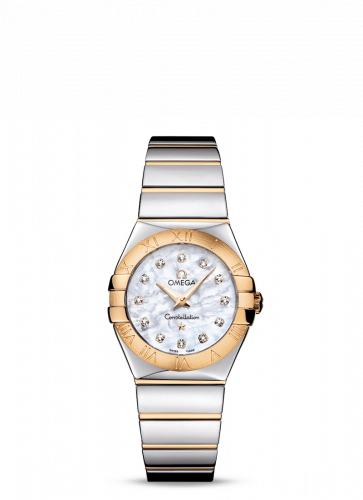 Omega Constellation Quartz 27 Polished Stainless Steel / Yellow Gold / MOP 123.20.27.60.55.004