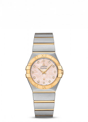 Omega Constellation Quartz 27 Brushed Stainless Steel / Yellow Gold / Pink MOP 123.20.27.60.57.005