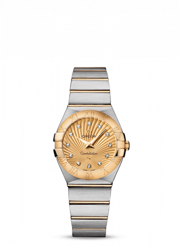 Omega Constellation Quartz 27 Brushed Stainless Steel / Yellow Gold / Champagne Supernova 123.20.27.60.58.001