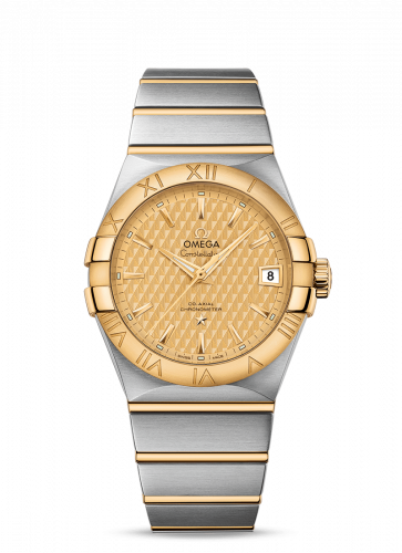 Omega Constellation Co-Axial 38 Stainless Steel / Yellow Gold / Champagne Lozenge 123.20.38.21.08.002