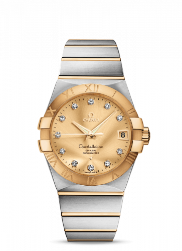 Omega Constellation Co-Axial 38 Stainless Steel / Yellow Gold / Champagne 123.20.38.21.58.001