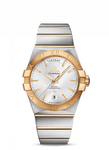 Omega Constellation Co-Axial 38 Day-Date Stainless Steel / Yellow Gold / Silver 123.20.38.22.02.002