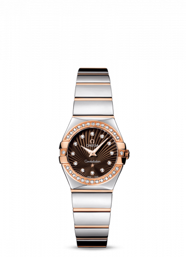 Omega Constellation Quartz 24 Polished Stainless Steel / Red Gold / Diamond / Brown Supernova 123.25.24.60.63.002