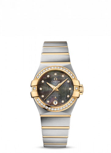 Omega Constellation Co-Axial 27 Brushed Stainless Steel / Yellow Gold / Diamond / Tahiti MOP 123.25.27.20.57.007