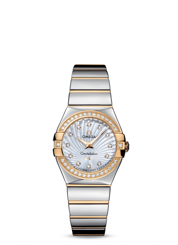 Omega Constellation Quartz 27 Polished Stainless Steel / Yellow Gold / Diamond / MOP Supernova 123.25.27.60.55.008