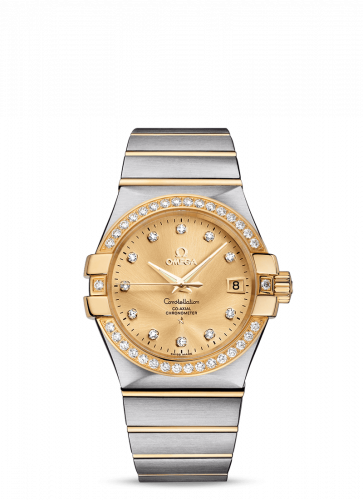 Omega Constellation Co-Axial 35 Stainless Steel / Yellow Gold / Diamond / Champagne 123.25.35.20.58.001