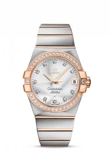 Omega Constellation Co-Axial 38 Stainless Steel / Red Gold / Diamond / Silver 123.25.38.21.52.001