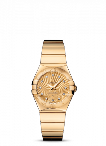 Omega Constellation Quartz 27 Polished Yellow Gold / Champagne Supernova 123.50.27.60.58.002
