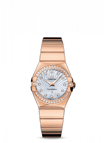 Omega Constellation Quartz 27 Polished Red Gold / Diamond / MOP Supernova 123.55.27.60.55.005