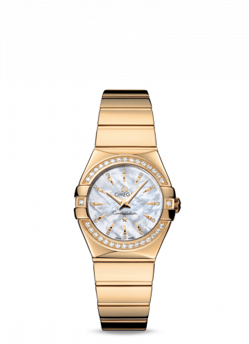 Omega Constellation Quartz 27 Polished Yellow Gold / Diamond / Silver 123.55.27.60.55.008
