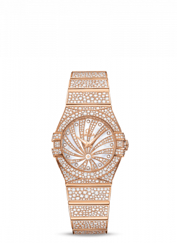 Omega Constellation Quartz 27 Polished Red Gold / Snow / Diamond Supernova 123.55.27.60.55.009