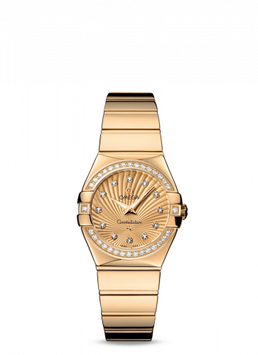 Omega Constellation Quartz 27 Polished Yellow Gold / Diamond / Champagne Supernova 123.55.27.60.58.002