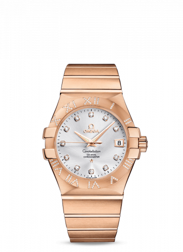 Omega Constellation Co-Axial 35 Red Gold / Diamond / Silver 123.55.35.20.52.003
