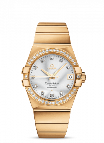 Omega Constellation Co-Axial 38 Yellow Gold / Diamond / Silver 123.55.38.21.52.002