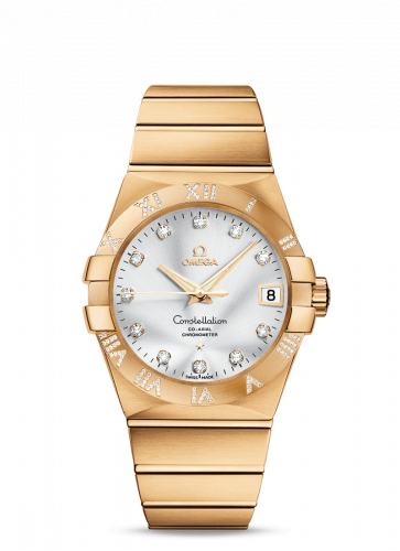 Omega Constellation Co-Axial 38 Yellow Gold / Diamond / Silver 123.55.38.21.52.008