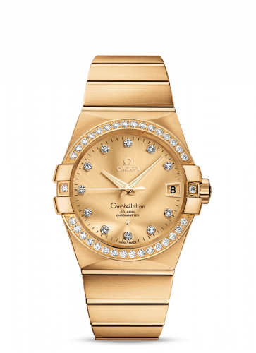 Omega Constellation Co-Axial 38 Yellow Gold / Diamond / Champagne 123.55.38.21.58.001
