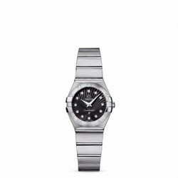 Omega Constellation Quartz 24 Brushed Stainless Steel / Black Supernova 123.10.24.60.51.001