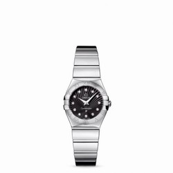 Omega Constellation Quartz 24 Polished Stainless Steel / Black Supernova 123.10.24.60.51.002