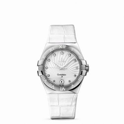 Omega Constellation Quartz 35 Stainless Steel / White Supernova / Alligator 123.13.35.60.52.001