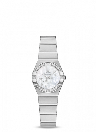 Omega Constellation Quartz 24 Brushed Stainless Steel / Diamond / MOP Star 123.15.24.60.05.003