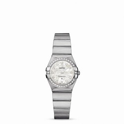 Omega Constellation Quartz 24 Brushed Stainless Steel / Diamond / Silver Omega 123.15.24.60.55.005