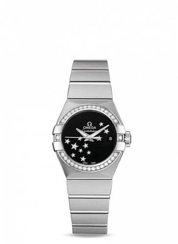 Omega Constellation Co-Axial 27 Brushed Stainless Steel / Diamond / Black Stars 123.15.27.20.01.001
