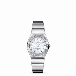 Omega Constellation Quartz 27 Polished Stainless Steel / Diamond / MOP 123.15.27.60.05.002