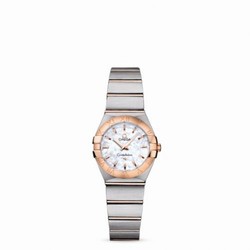 Omega Constellation Quartz 24 Brushed Stainless Steel / Red Gold / MOP 123.20.24.60.05.001