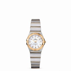 Omega Constellation Quartz 24 Brushed Stainless Steel / Yellow Gold / MOP 123.20.24.60.05.002