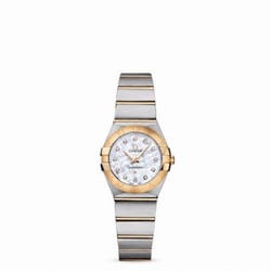 Omega Constellation Quartz 24 Brushed Stainless Steel / Yellow Gold / MOP 123.20.24.60.55.002