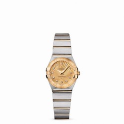 Omega Constellation Quartz 24 Brushed Stainless Steel / Yellow Gold / Champagne Supernova 123.20.24.60.58.001
