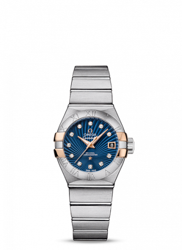 Omega Constellation Co-Axial 27 Brushed Stainless Steel / Red Gold Claws / Blue Supernova 123.20.27.20.53.002