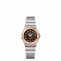 Omega Constellation Quartz 27 Brushed Stainless Steel / Red Gold / Brown Supernova 123.20.27.60.63.001