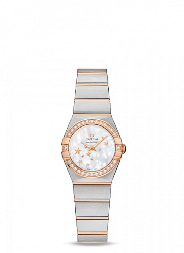 Omega Constellation Quartz 24 Brushed Stainless Steel / Red Gold / Diamond / MOP Stars 123.25.24.60.05.002