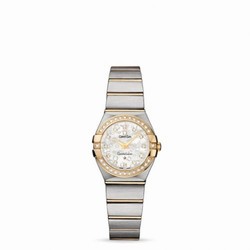 Omega Constellation Quartz 24 Brushed Stainless Steel / Yellow Gold / MOP Omega 123.25.24.60.55.010