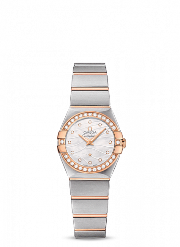 Omega Constellation Quartz 24 Brushed Stainless Steel / Red Gold / Diamond / Wavy MOP 123.25.24.60.55.012
