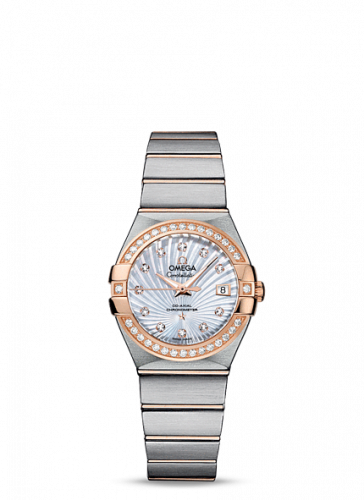 Omega Constellation Co-Axial 27 Brushed Stainless Steel / Red Gold / Diamond / MOP Supernova 123.25.27.20.55.001