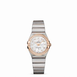 Omega Constellation Quartz 27 Brushed Stainless Steel / Red Gold / Diamond / MOP Omega 123.25.27.60.55.009