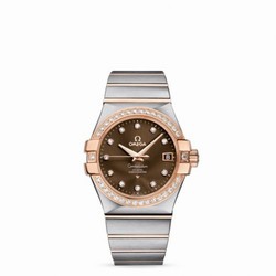 Omega Constellation Co-Axial 35 Stainless Steel / Red Gold / Diamond / Brown 123.25.35.20.63.001