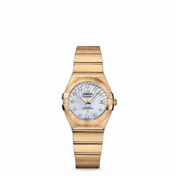 Omega Constellation Co-Axial 27 Brushed Yellow Gold / MOP Supernova 123.50.27.20.55.002