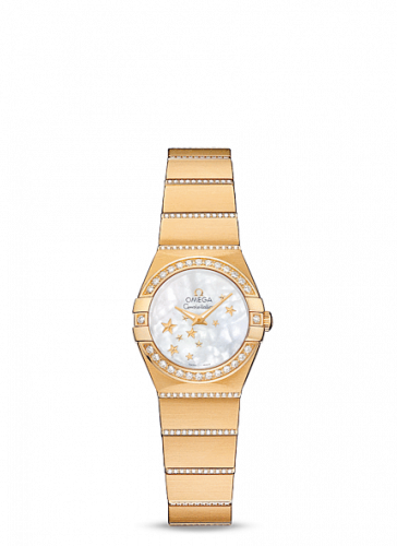 Omega Constellation Quartz 24 Brushed Yellow Gold / Diamond / MOP 123.55.24.60.05.002